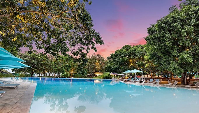 swimming at luxury condo Philippines
